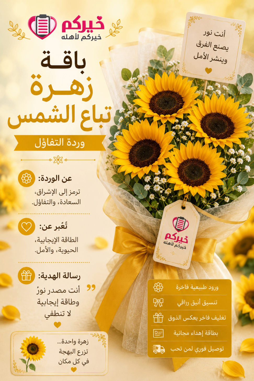 باقة زهرة تباع الشمس