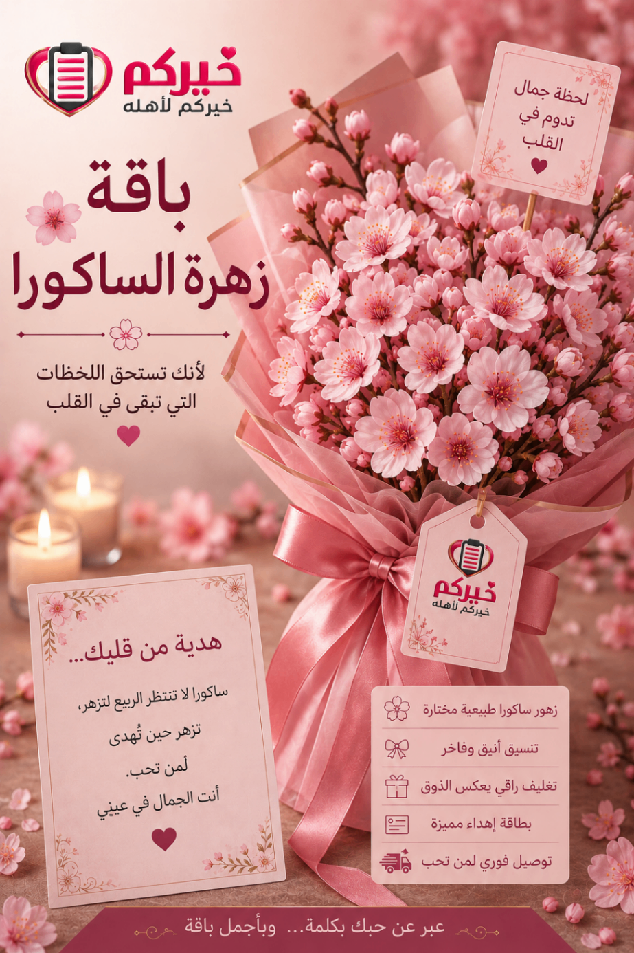 باقة زهرة الساكورا